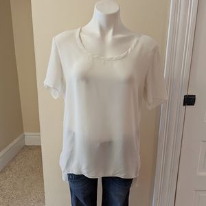 Leith white slightly sheer white top size small